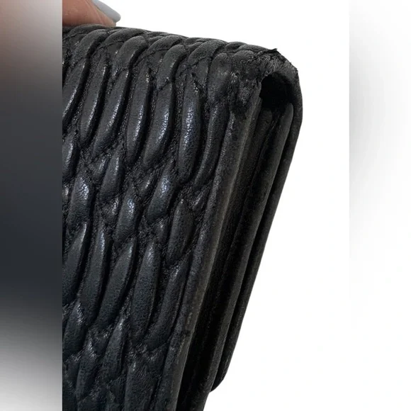 Miu Miu Black Matelassé Crystal Wallet 💎 Limited Edition w/ ID Holder - Picture 13 of 16